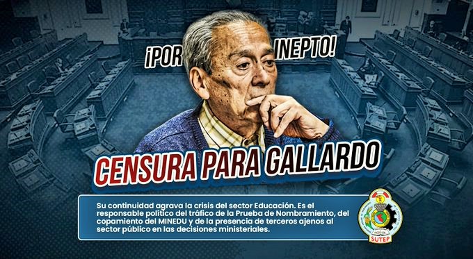 Sutep solicita censura a ministro Gallardo