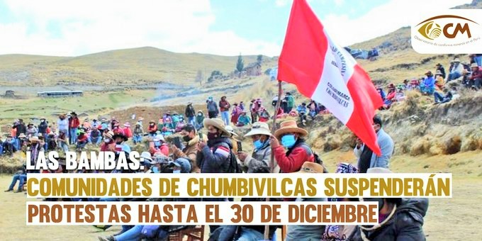 Ocho comunidades de Chumbivilcas deciden suspender protestas en Corredor Minero del Sur hasta el 30 de diciembre