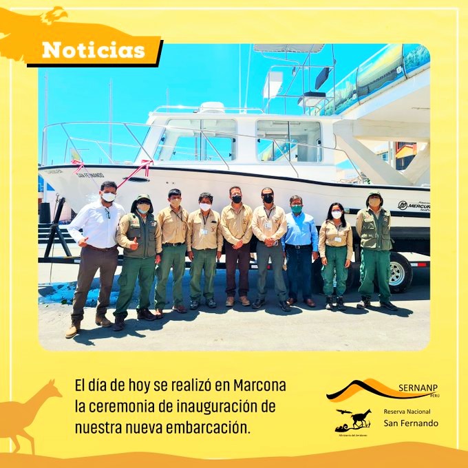 Reserva Nacional San Fernando presentó en Marcona su primera embarcación para patrullajes marinos