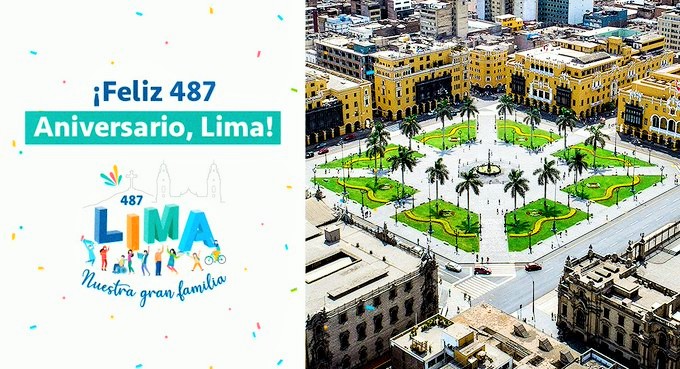 Lima celebra hoy  su 487 Aniversario de creación