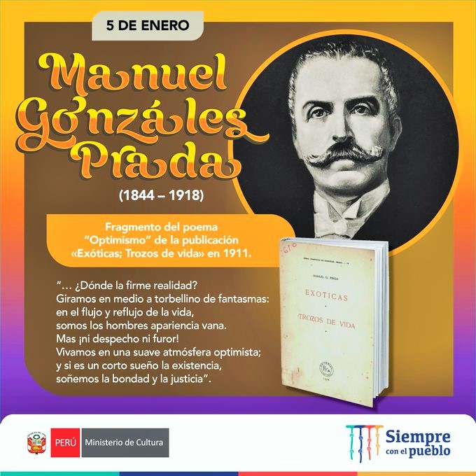 ¡Recordemos a Manuel Gonzáles Prada! Un día como hoy nació el destacado escritor de poesía, ensayos y político del siglo XX,