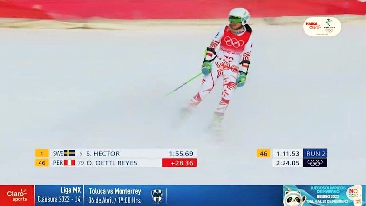 Concluyó la primera participación de Ornella Oettl Reyes en la competencia de Slalom Gigante Damas en los Juegos Olímpicos de Invierno Beijing 2022
