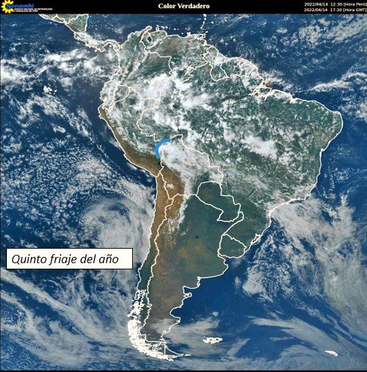 Quinto friaje del año ingresó a selva sur peruana, se esperan lluvias acompañadas de ráfagas de viento hasta el 16 de abril