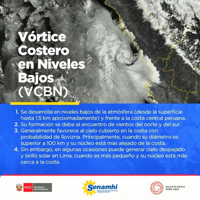 Vórtice costero se desarrolla frente al sur de Lima e Ica y ocasiona cielo cubierto, neblina y llovizna en Pisco (video)