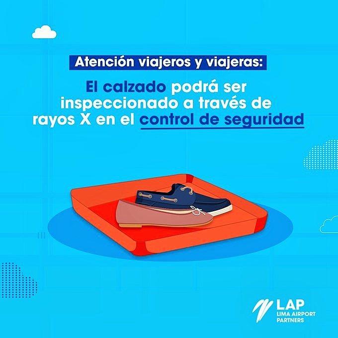 A partir del 18 de junio, se podrá inspeccionar calzados de pasajeros a través de equipos de rayos X