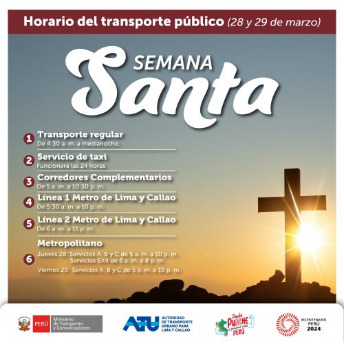 Horario especial por el feriado de Semana Santa para los servicios de transporte público 🚌