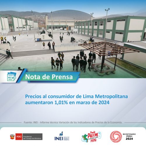 Precios al consumidor de Lima Metropolitana aumentaron 1,01% en marzo de 2024 📢