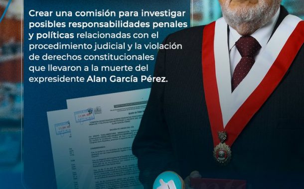 Proponen conformar Comisión investigadora para investigar muerte de expresidente constitucional Alan García Pérez 🔍