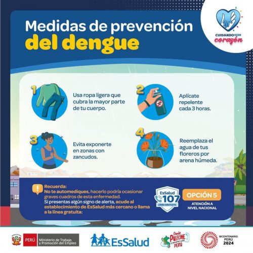 Sigue estas recomendaciones para prevenir el dengue 🦟