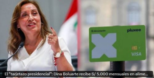 Palacio de Gobierno otorga tarjeta de alimentación recargable de 5 mil soles para Dina Boluarte y su familia 😡
