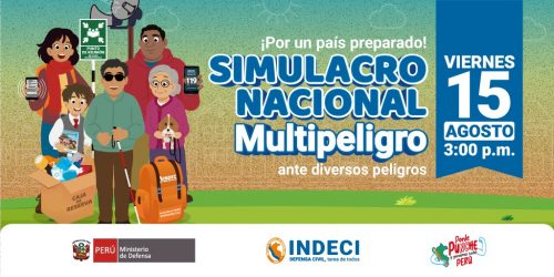 El próximo viernes 15 de agosto se desarrollará el II Simulacro Nacional Multipeligro 📢