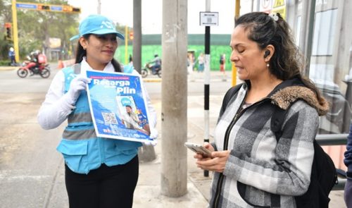 Usuarios ya pueden recargar sus tarjetas de los Corredores Complementarios con Plin 🤳